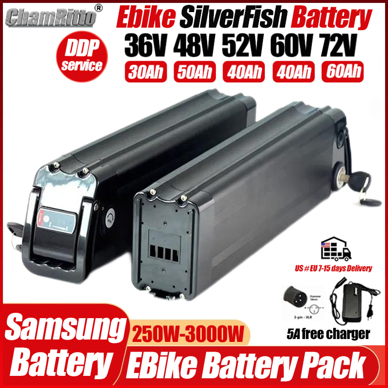 Electric Bicycle Battery 72V 30Ah - Rower Elektryczny 36V 48V 52V SilverFish