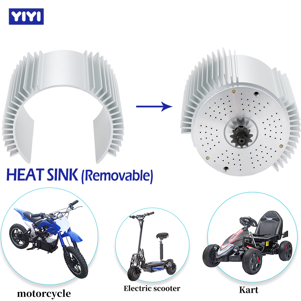 Silnik 72V 3000W z radiatorem, – 72V 5000W Hub Motor Kit recenzja i cena