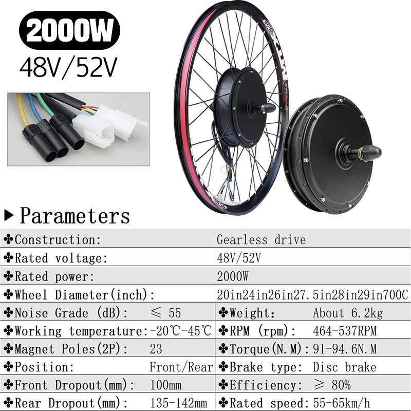 Części do konwersji roweru ele – 72V 5000W Hub Motor Kit recenzja i cena